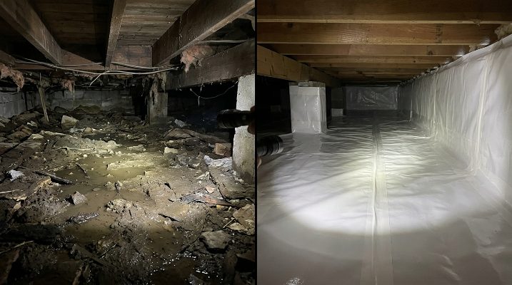 Crawl Space Encapsulation before and after — Cary, NC