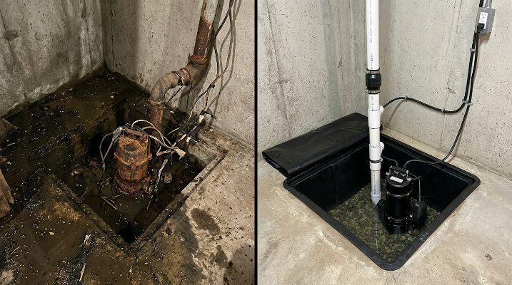 Sump Pump Installation & Repair before and after — Cary, NC